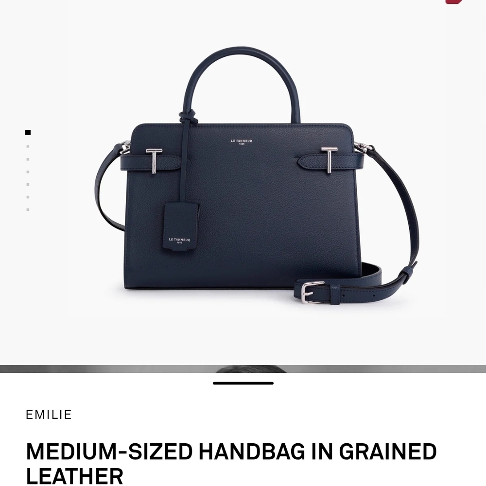 Emilie Navy Leather Satchel